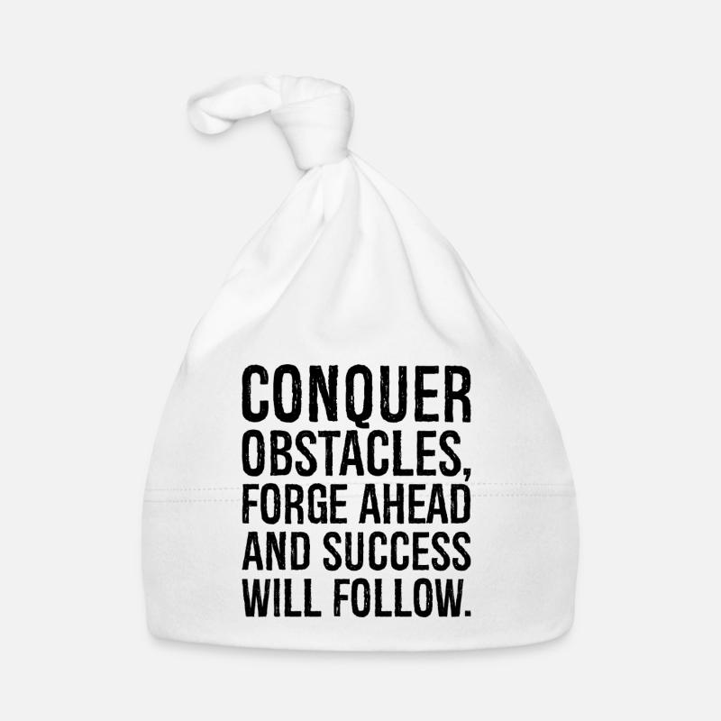 conquer obstacles forge ahead and success will Organic Baby Cap