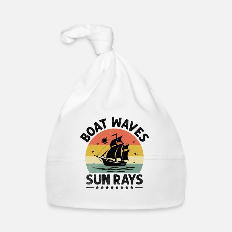 Boat Waves Sun Rays Paddle Boat Organic Baby Cap