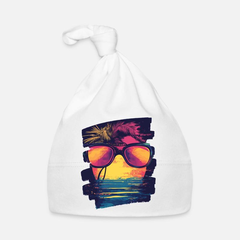 Sunglasses Summer Palm Trees Organic Baby Cap