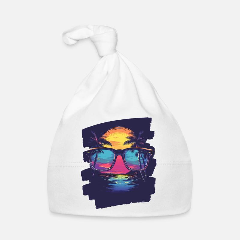 Sunglasses Summer Palm Trees Organic Baby Cap