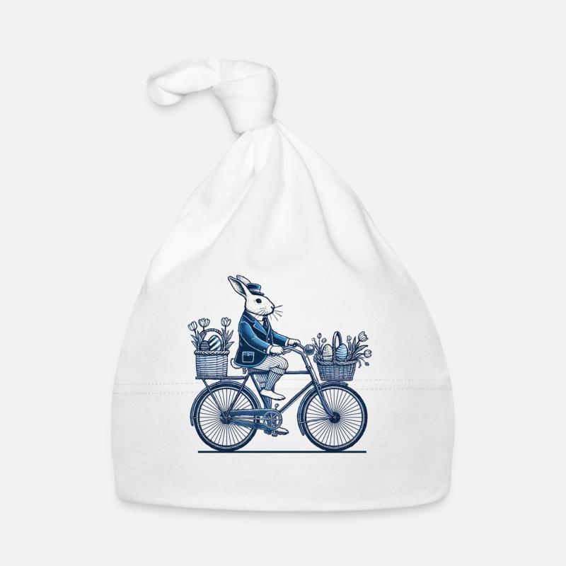 Lapin rétro de Pâques avec design de vélo Bonnet bio Bébé