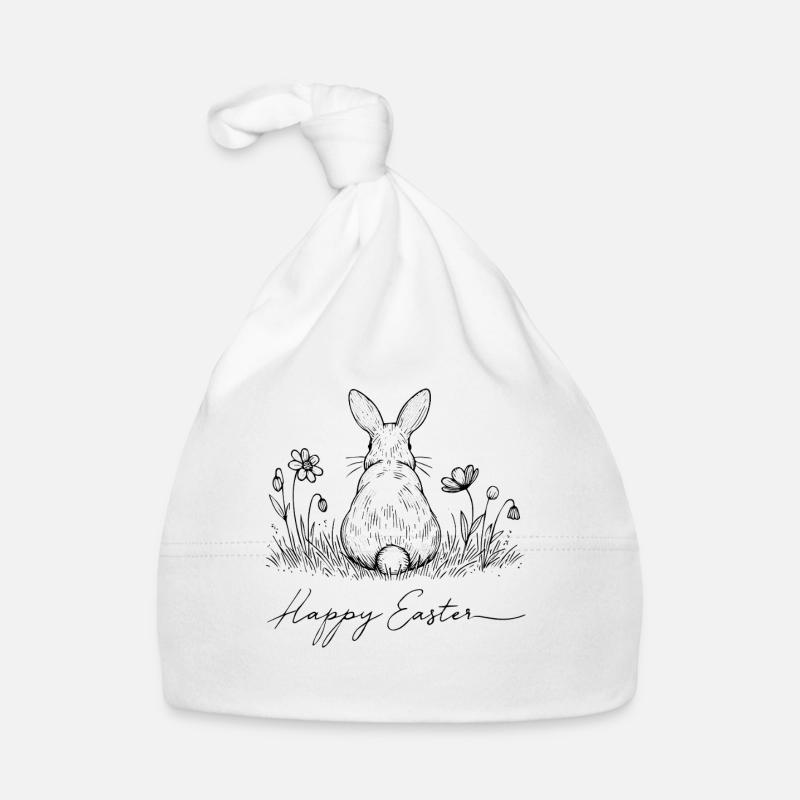 Lapin de Pâques Joyeuse Pâques Style Vintage Rétro Bonnet bio Bébé