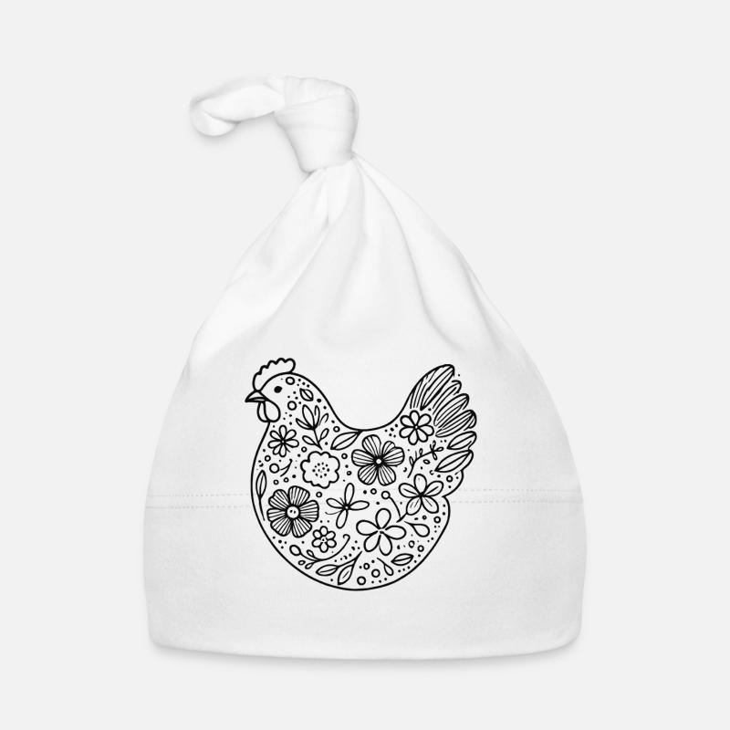 Easter Chicken Lover Floral Cottagecore Organic Baby Cap