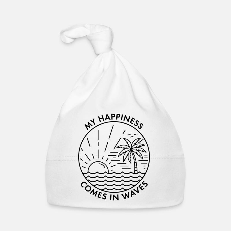 Mon bonheur vient par vagues Bonnet bio Bébé