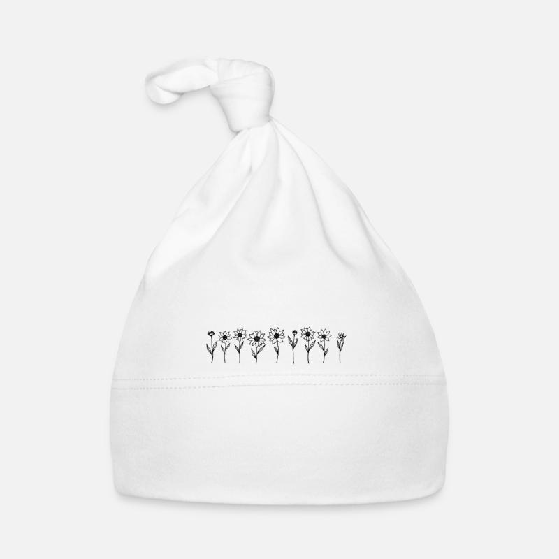Rangée florale minimaliste Bonnet bio Bébé