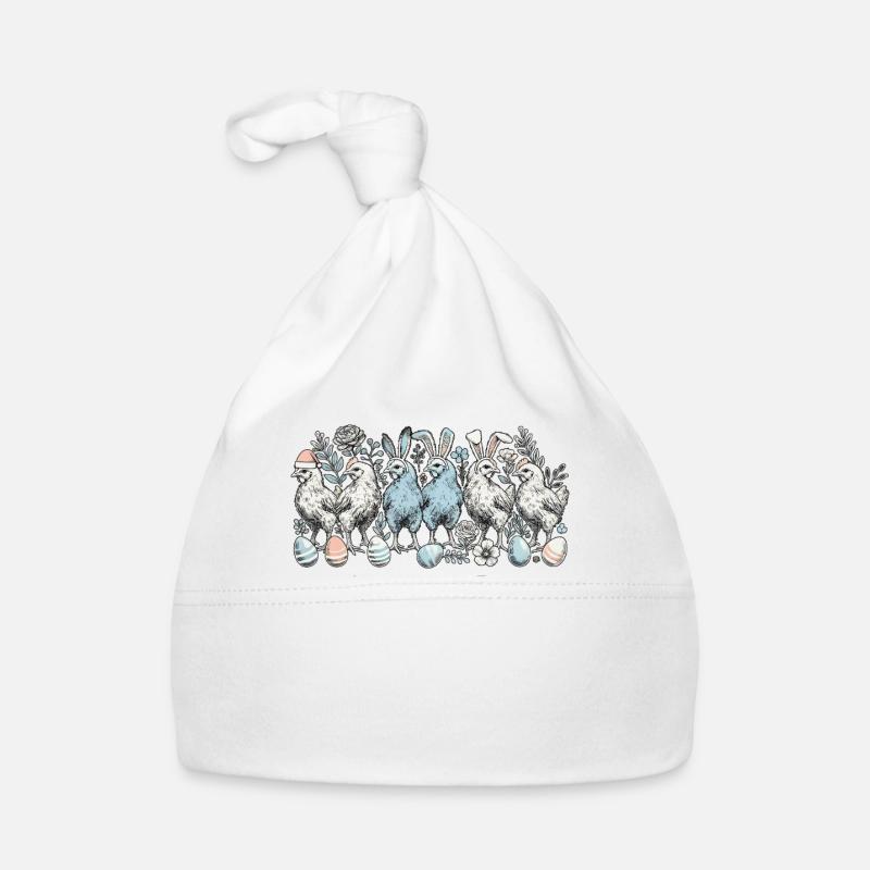 Poules de Pâques poussins Lapins de Pâques rétro Bonnet bio Bébé