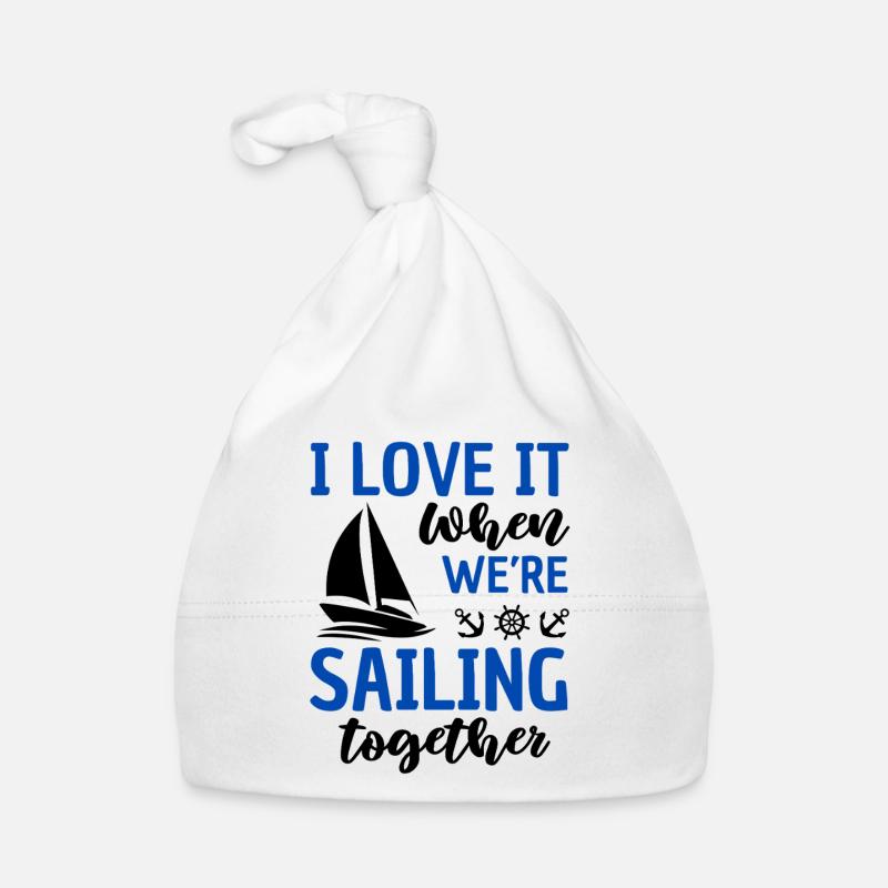 Funny sailor saying sailing together Organic Baby Cap