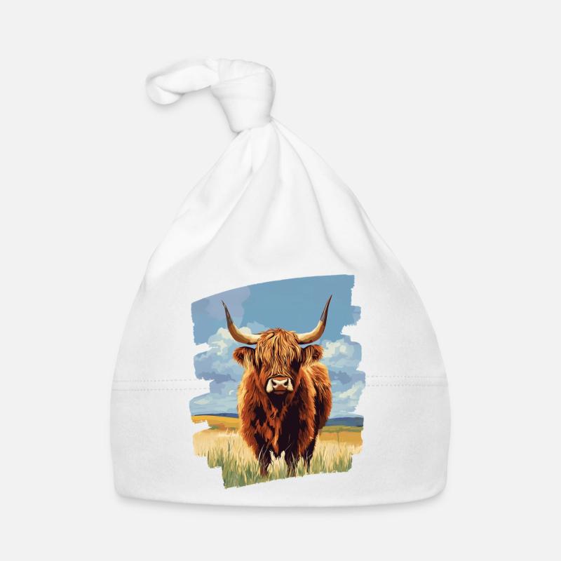 Bovins écossais des Highlands Bonnet bio Bébé