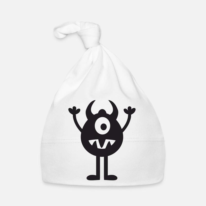 Mignon monstre heureux avec des cornes style dessin animé Bonnet bio Bébé