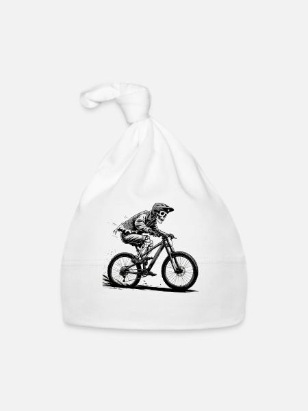 Mountain Bike Bicycle Biking Downhill Sport Downhill - Organic Baby Cap - white - Front