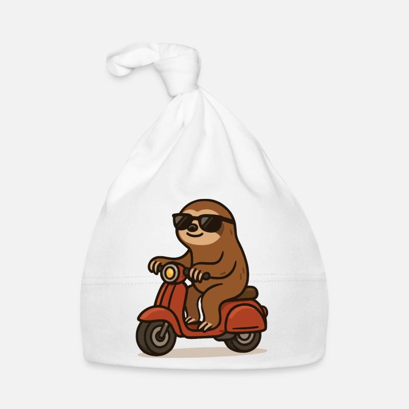 faultier moped Baby Bio-Mütze