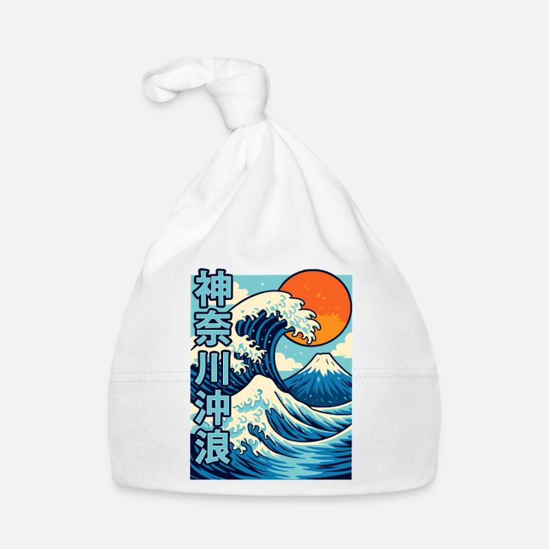 Big Wave Kanagawa Style BD - Bonnet bio Bébé - blanc