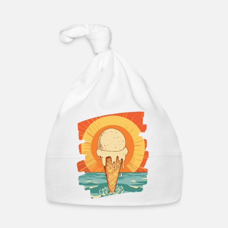 Glace et boule de glace coucher de soleil d’été Bonnet bio Bébé