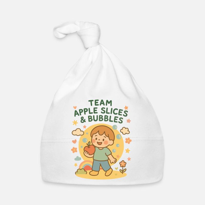 Team Apple Slices & Bubbles Fun Kindergarten Organic Baby Cap