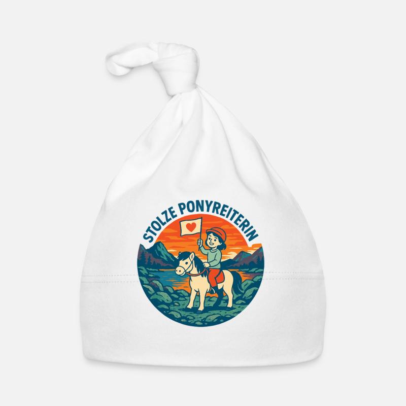 Fier poney cavalier cheval motif Bonnet bio Bébé