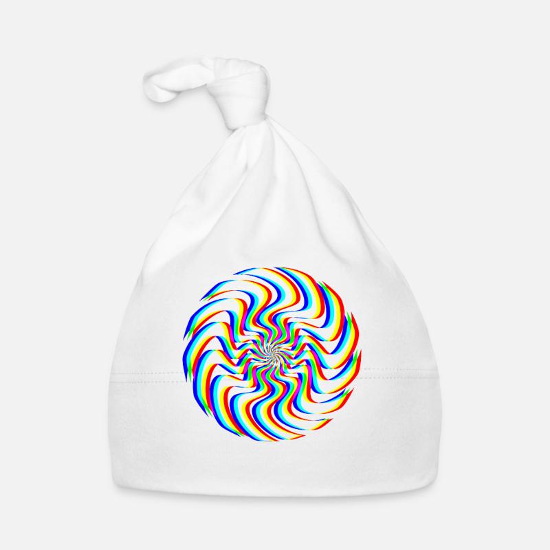 Glitch Spiral – Optical Illusion Organic Baby Cap
