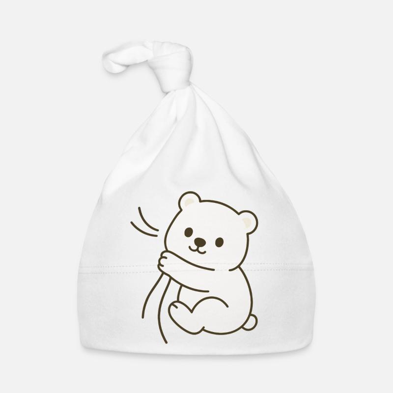 Cuddly polar bear baby Organic Baby Cap