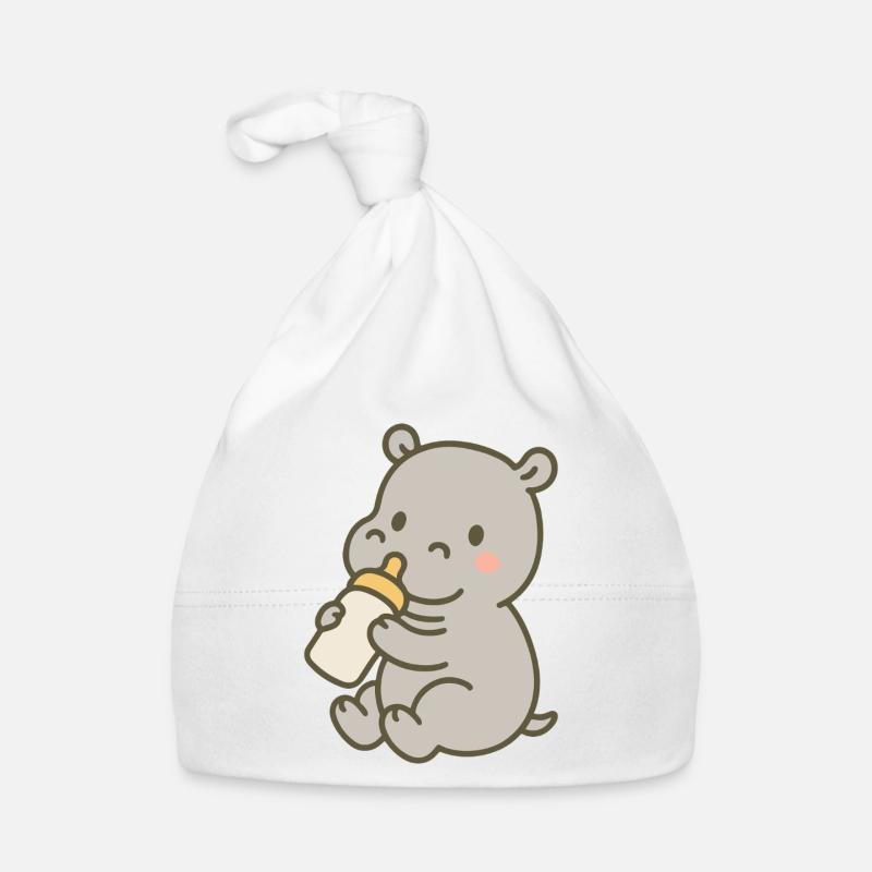 Flusspferdchen mit Fläschchen Baby Bio-Mütze