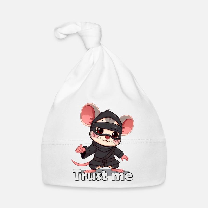 Kleiner Ninja Mäuse Motiv Druck Baby Bio-Mütze
