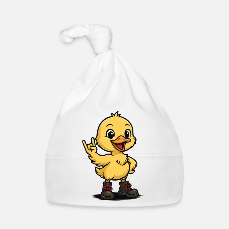 Bébé canard à bascule avec des bottes Bonnet bio Bébé