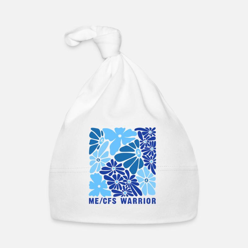 ME CFS Warrior Floral Pattern Organic Baby Cap