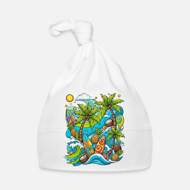 Modèle de vacances tropicales Bonnet bio Bébé