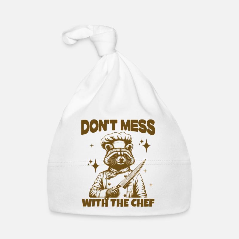 Don't Mess With The Chef Raccoon Chef Trash Panda Organic Baby Cap