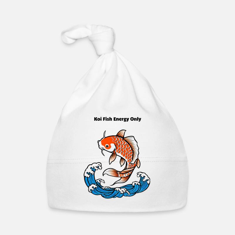 Dicton de poisson Koi - Bonnet bio Bébé - blanc