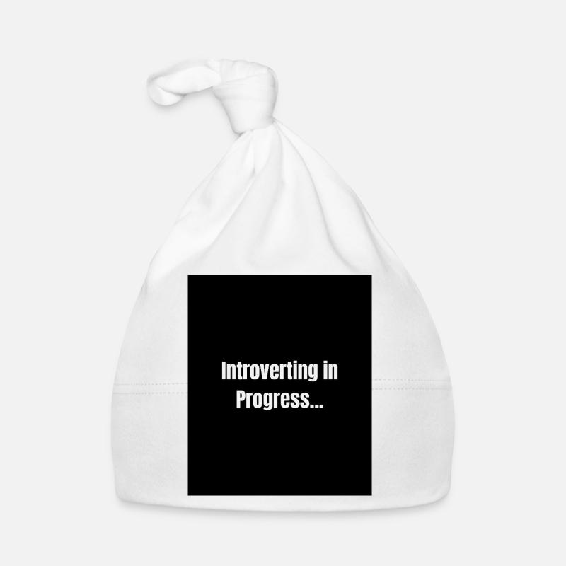 Introverting – Quiet Mode ON - Organic Baby Cap - white