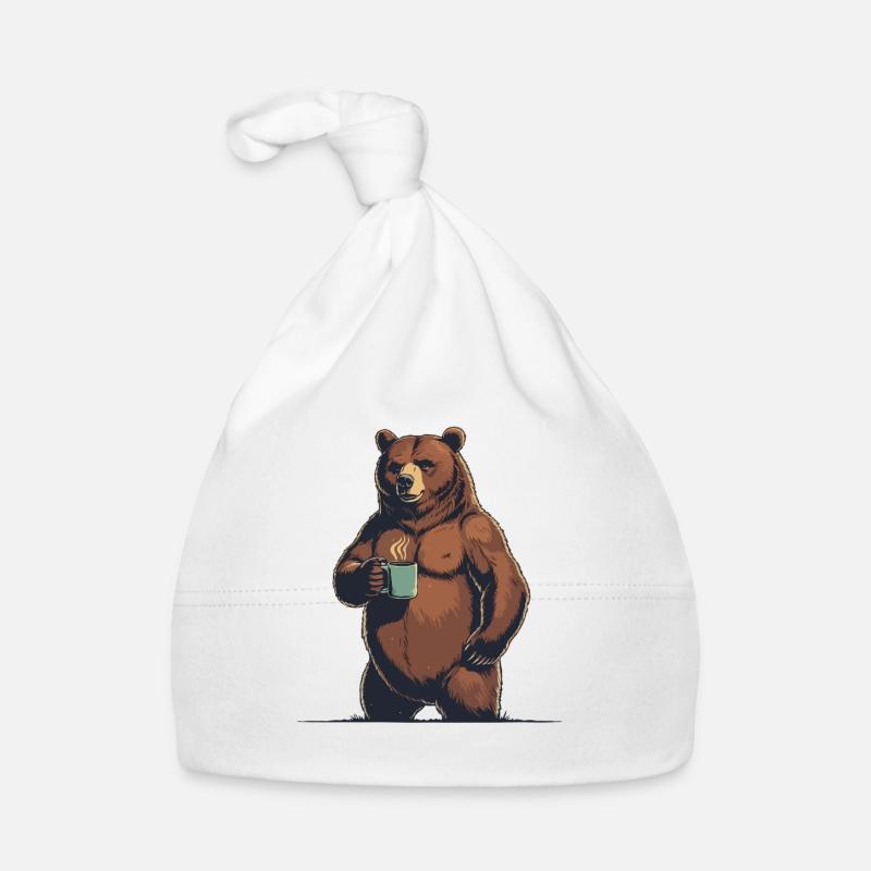 Grim Bear Coffee Mug Bears Coffee Tired Organic Baby Cap