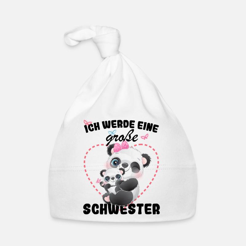 Nachwuchs Verkünden Ich Werde Große Schwester 2026 - Baby Bio-Mütze - Weiß