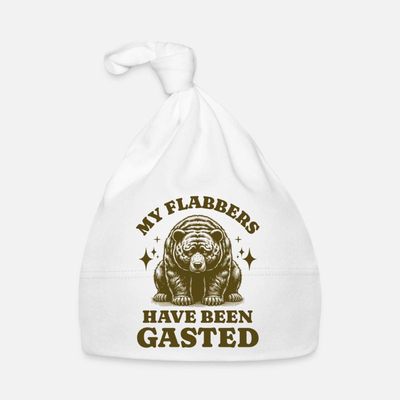My Flabbers Have Been Gasted Sad Bear Funny Phrase Organic Baby Cap