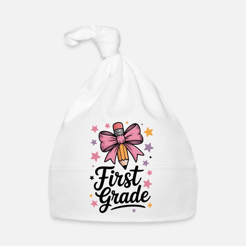 Erste Klasse Schleife Buntstift Schleife Schule Baby Bio-Mütze