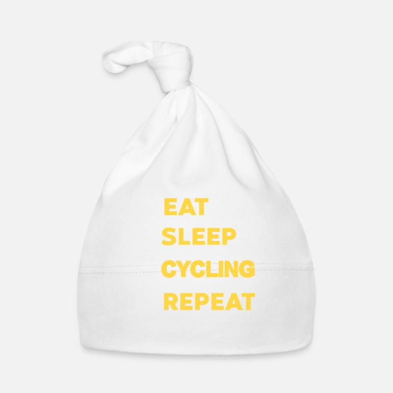 Eat Sleep Cycling Repeat Routine Lifestyle Organic Baby Cap
