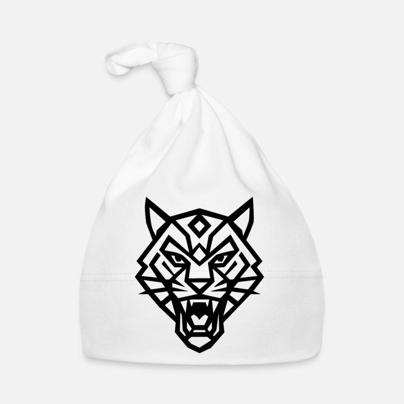 Geometric Tiger – Essential Black Lines Organic Baby Cap