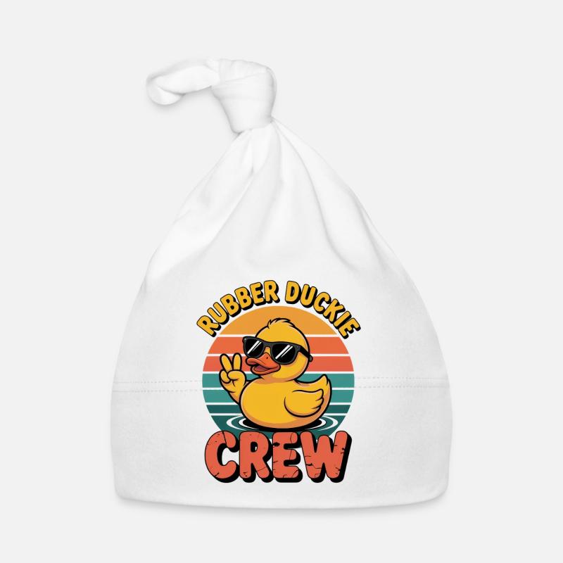 Rubber Ducks Crew Retro Yellow Rubber Duck Organic Baby Cap
