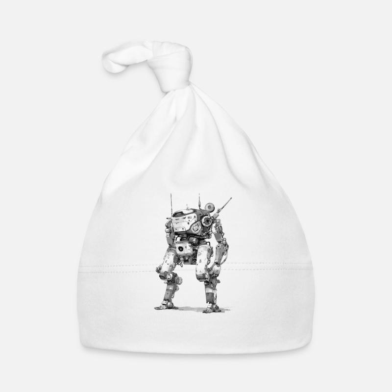 Sci-Fi Mech Robot Mech for Nerds & Geeks Organic Baby Cap