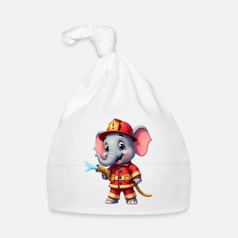 Little Fire Brigade Elephant Character Organic Baby Cap