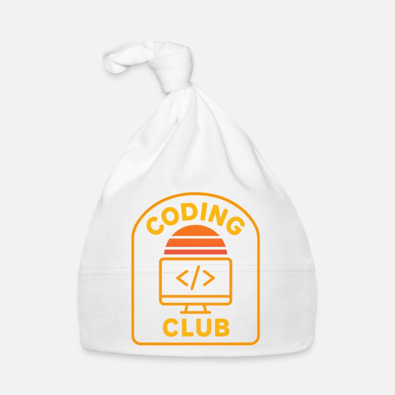 Coding Club Retro Sunrise Design - Organic Baby Cap - white