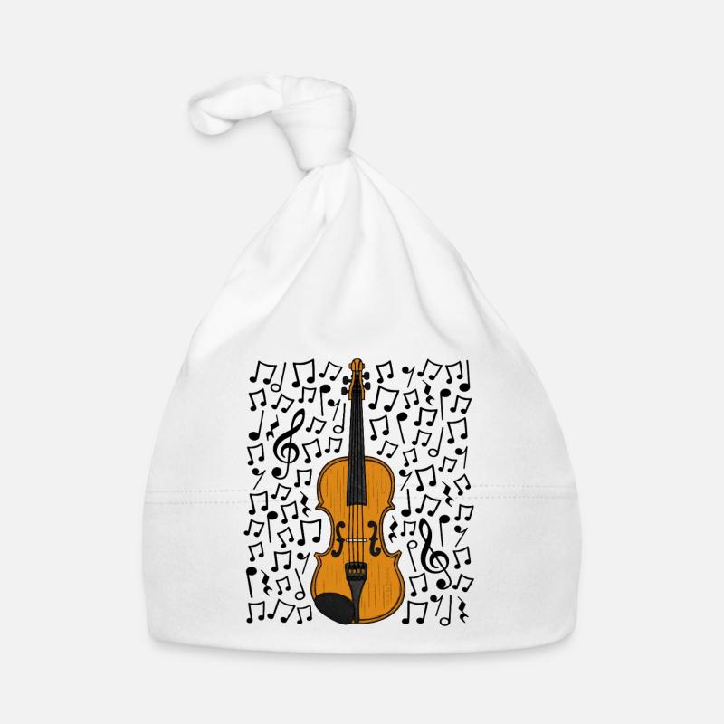 Violin Musical Notes Violinist String Musician Organic Baby Cap