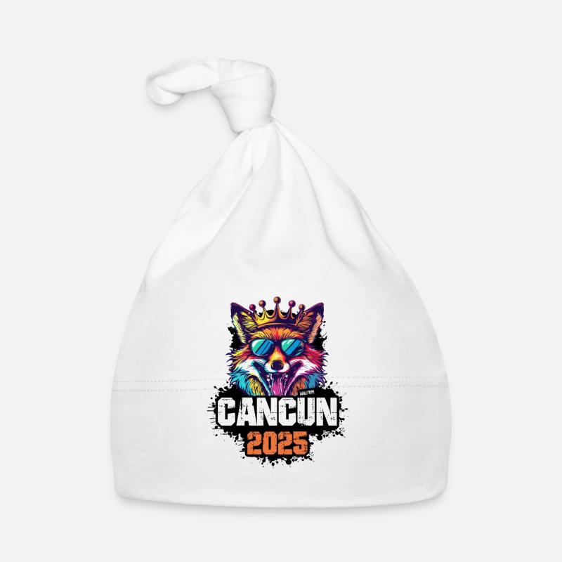 Cancun 2025 Holiday Fox Organic Baby Cap