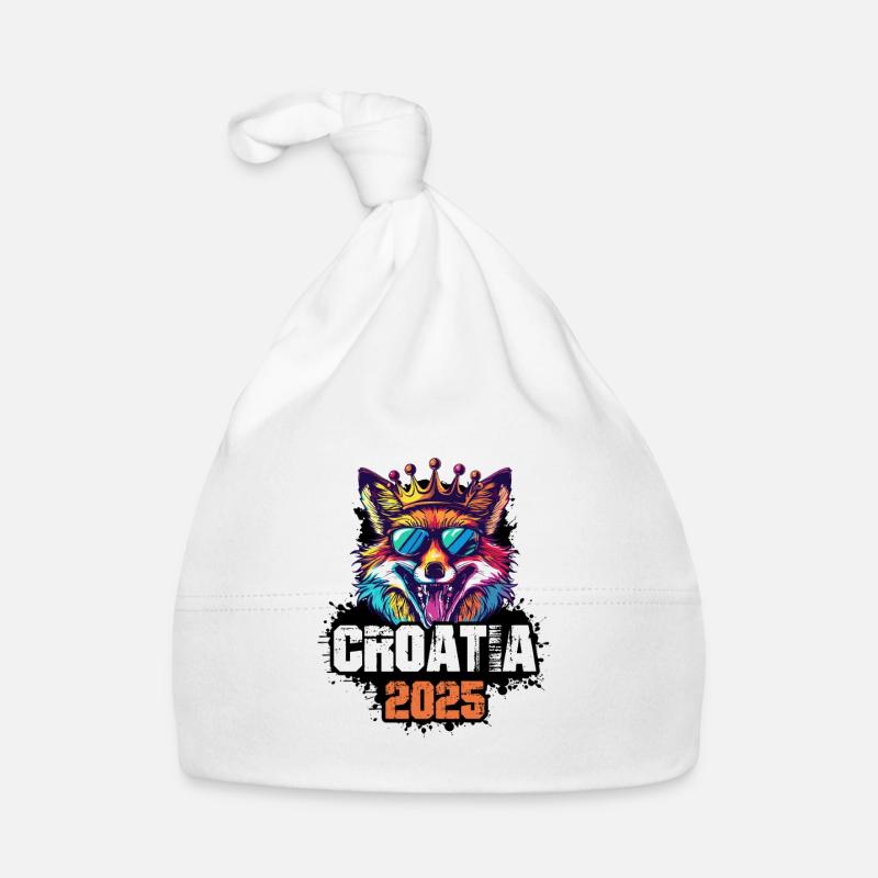 Croatia 2025 Vacation Fox Organic Baby Cap
