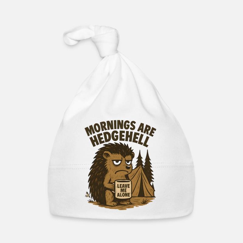Igel mit Kaffeetasse Baby Bio-Mütze