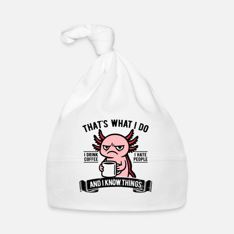 I drink coffee, I hate people and I know things Baby Bio-Mütze