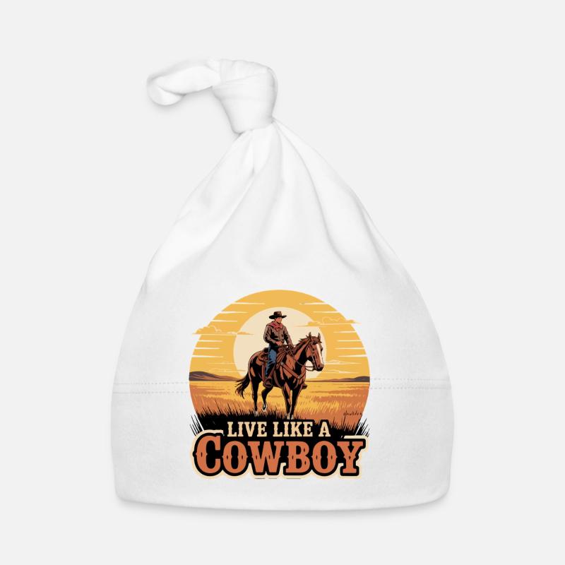 Conception graphique de Cowboy Sunset Ride Bonnet bio Bébé