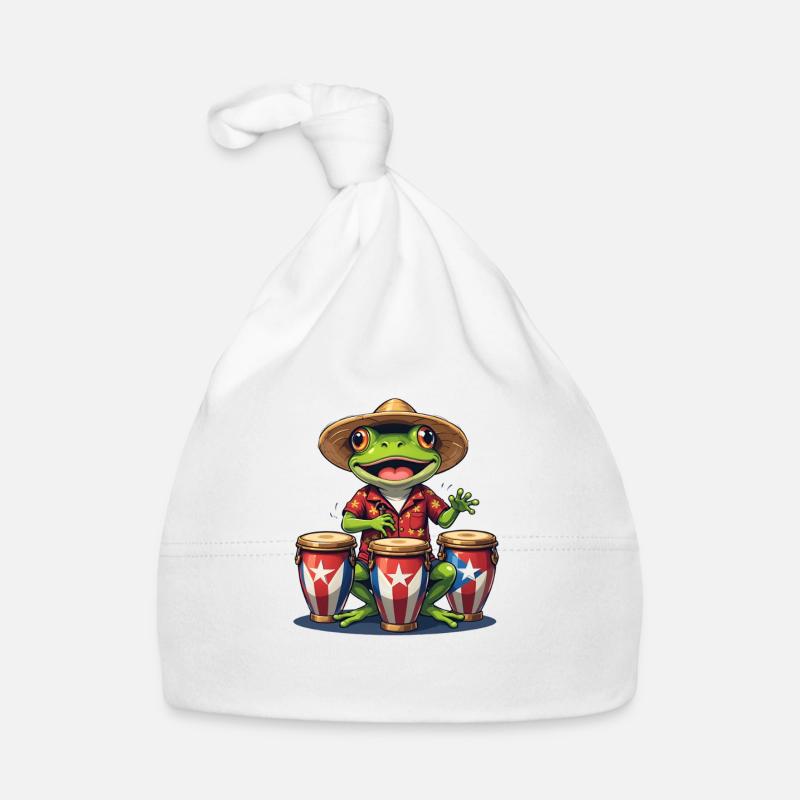 Tambour grenouille tropicale dans le style du drapeau cubain Bonnet bio Bébé
