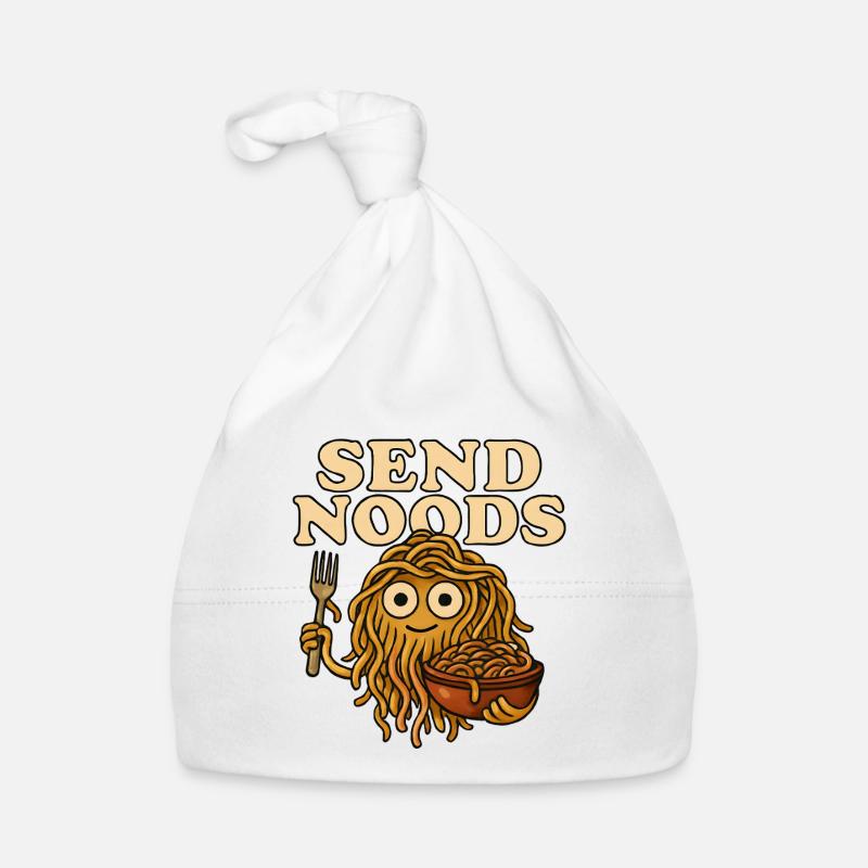 Monstre de nouilles avec un message Bonnet bio Bébé