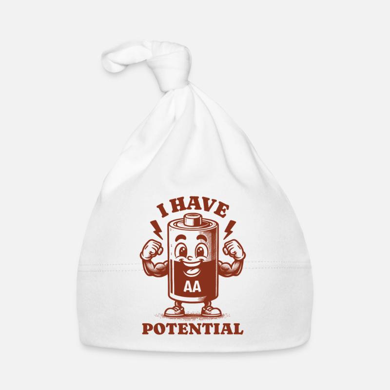 I Have Potential Funny AA Battery Physics Humor Organic Baby Cap