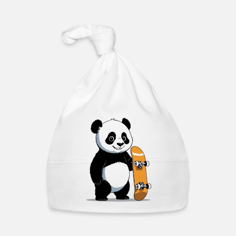 Illustration de panda en skateboard Bonnet bio Bébé