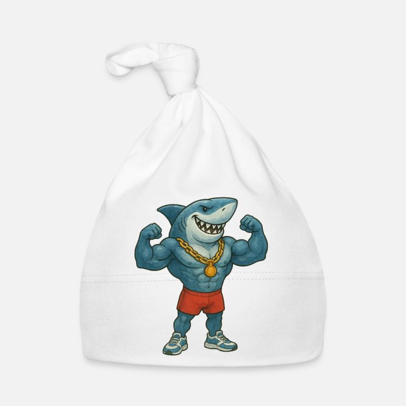 hai-comic-bodybuilder Baby Bio-Mütze